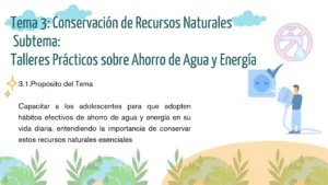 Héroes del cambio ambiental: Talleres Prácticos sobre Ahorro de Agua y Energía. 